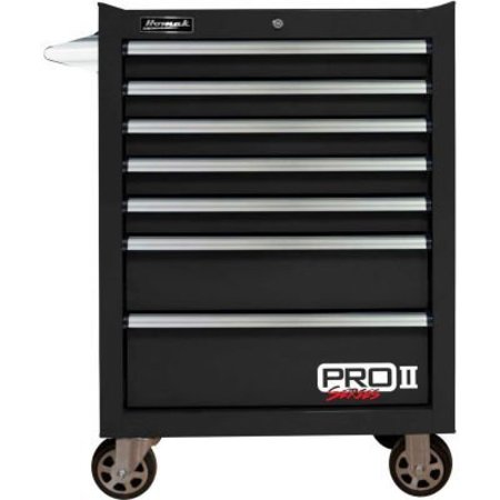 HOMAK Homak Pro II Series 27"W X 24-1/2"D X 39"H 7 Drawer Black Roller Tool Cabinet BK04027702